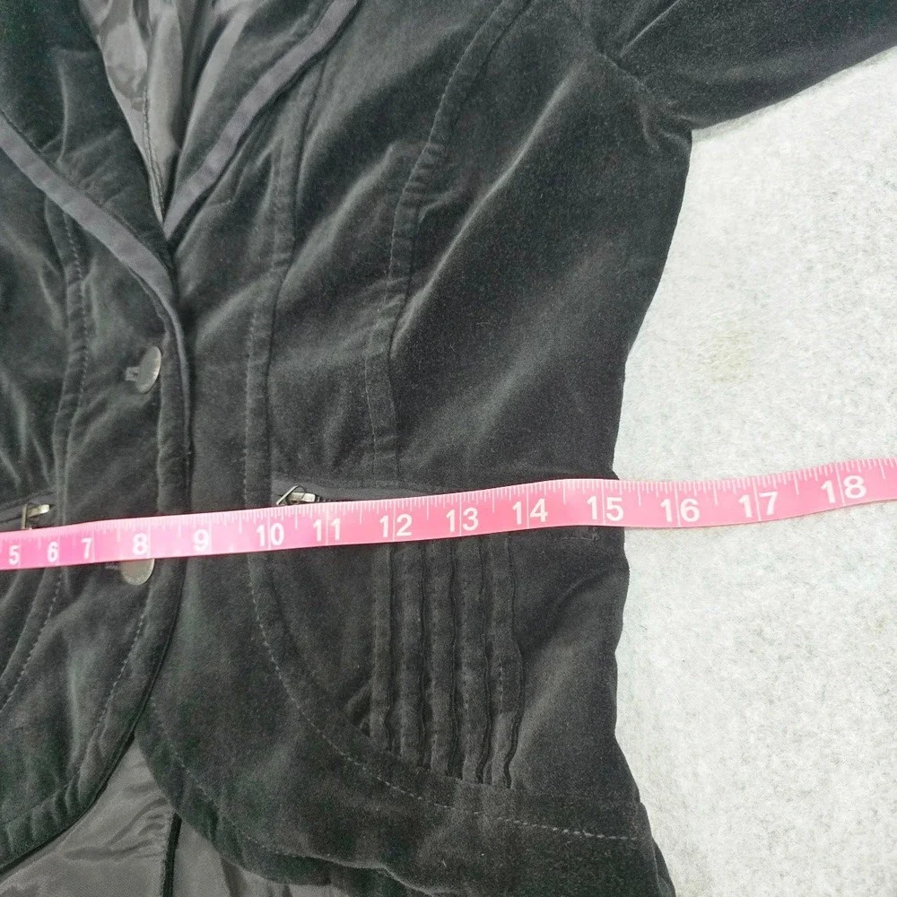 DKNY Velvet Jacket Black XS/S Petite Corporate Goth Dark Academia Office Grunge